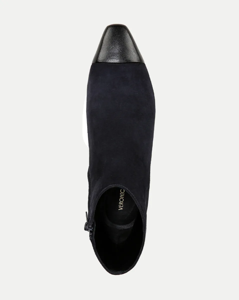 Veronica Beard Boots & Booties*Cecile Suede Cap-Toe Bootie in Indigo/Black