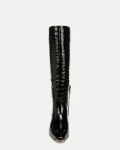 Veronica Beard Boots & Booties*Cecile Wide Calf Croc Tall Boot in Black