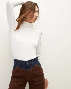 Veronica Beard Tops*Cedar Turtleneck White