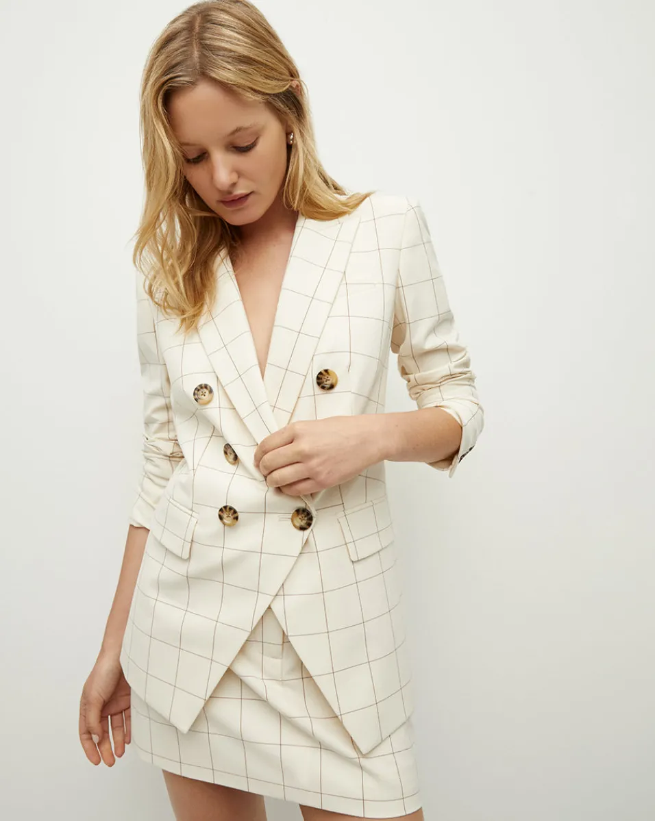 Veronica Beard Jackets & Outerwear*Charleston Plaid Dickey Jacket in Ecru/Deep Ochre Ecru/DeepOchre