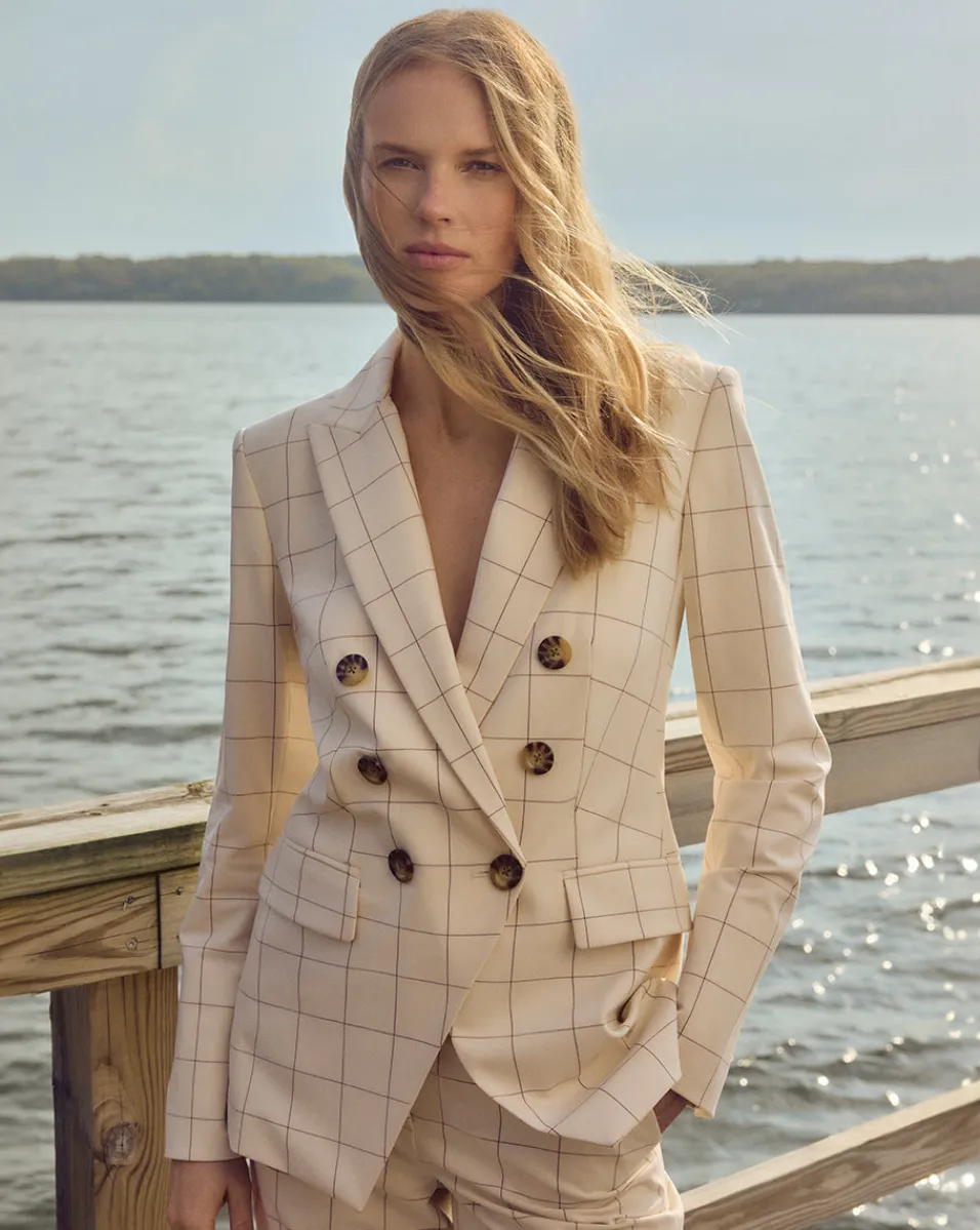 Veronica Beard Jackets & Outerwear*Charleston Plaid Dickey Jacket in Ecru/Deep Ochre Ecru/DeepOchre