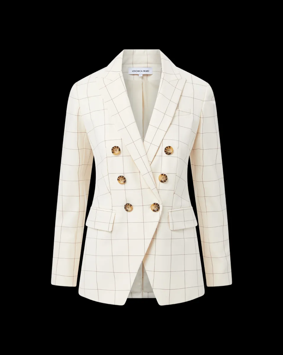 Veronica Beard Jackets & Outerwear*Charleston Plaid Dickey Jacket in Ecru/Deep Ochre Ecru/DeepOchre