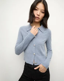 Veronica Beard Sweaters|Tops*Cheshire Cashmere Cardigan in Smoke Blue SmokeBlue