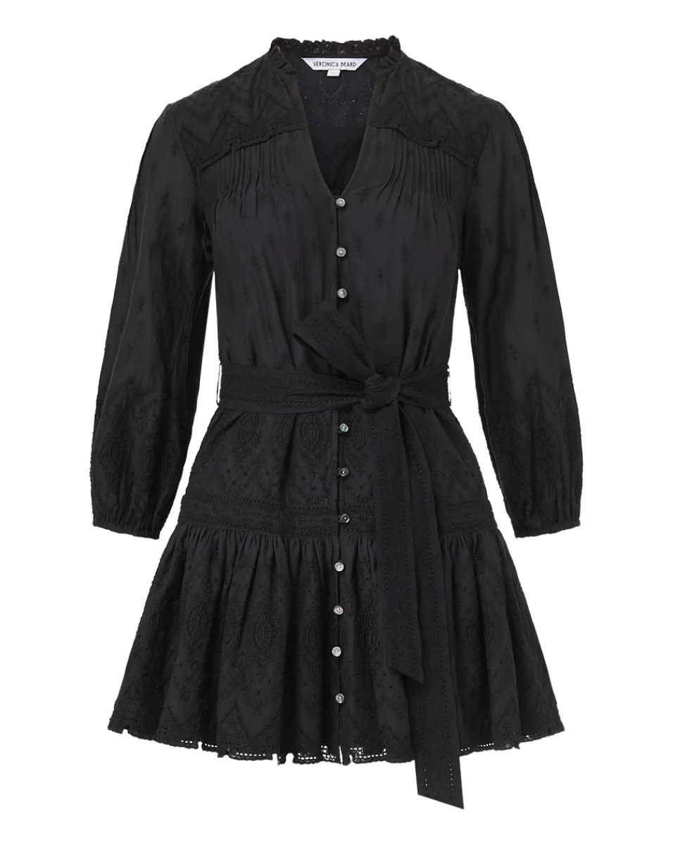 Veronica Beard Dresses*Chrisjen Cotton Eyelet Mini Dress Black