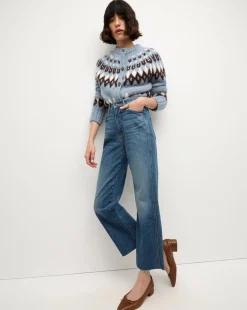 Veronica Beard Sweaters|Tops*Christina Fairisle Cardigan in Smoke Blue Multi SmokeBlueMulti