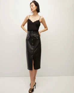 Veronica Beard Tops*Ciarlo Lace-Trim Top Black