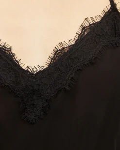 Veronica Beard Tops*Ciarlo Lace-Trim Top Black