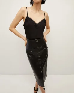 Veronica Beard Tops*Ciarlo Lace-Trim Top Black