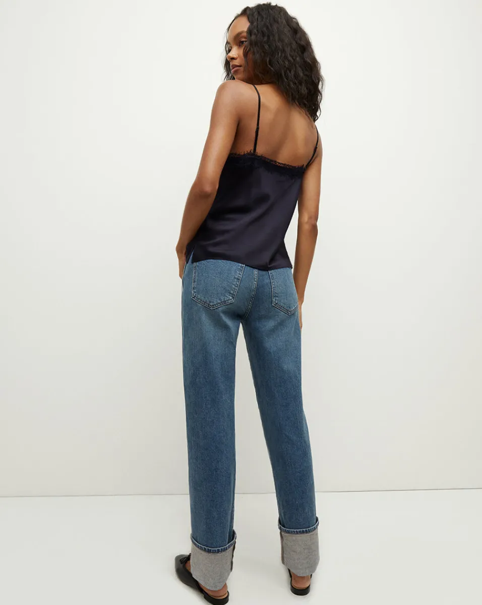 Veronica Beard Tops*Ciarlo Lace-Trim Top in Navy