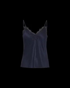 Veronica Beard Tops*Ciarlo Lace-Trim Top in Navy