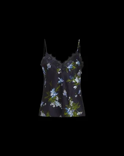 Veronica Beard Tops*Ciarlo Stretch-Silk Top in Navy Multi NavyMulti