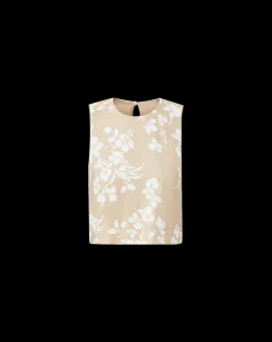 Veronica Beard Tops*Clarendon Stretch-Linen Top in Stone Khaki/Off-White StoneKhaki/Off-White