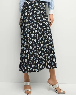 Veronica Beard Skirts & Shorts*Clover Stretch-Silk Floral Skirt in Navy Multi NavyMulti
