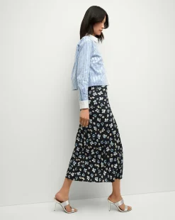 Veronica Beard Skirts & Shorts*Clover Stretch-Silk Floral Skirt in Navy Multi NavyMulti