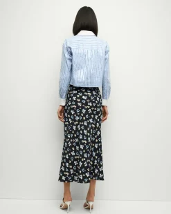 Veronica Beard Skirts & Shorts*Clover Stretch-Silk Floral Skirt in Navy Multi NavyMulti