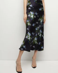 Veronica Beard Skirts & Shorts*Clover Stretch-Silk Skirt in Navy Multi NavyMulti