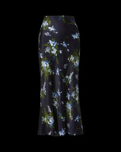 Veronica Beard Skirts & Shorts*Clover Stretch-Silk Skirt in Navy Multi NavyMulti