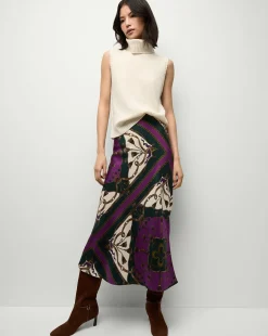 Veronica Beard Skirts & Shorts|Party Dressing*Clover Stretch-Silk Skirt in Pine Multi PineMulti