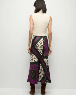 Veronica Beard Skirts & Shorts|Party Dressing*Clover Stretch-Silk Skirt in Pine Multi PineMulti