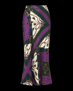 Veronica Beard Skirts & Shorts|Party Dressing*Clover Stretch-Silk Skirt in Pine Multi PineMulti