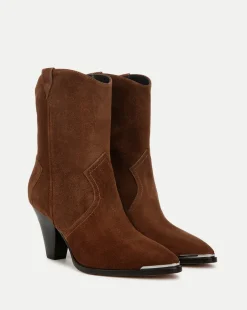 Veronica Beard Boots & Booties*Cody Suede Western Bootie in Cedar
