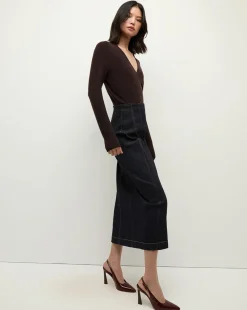 Veronica Beard Sweaters|Tops*Coleta V-Neck Cashmere Sweater in Dark Chocolate DarkChocolate