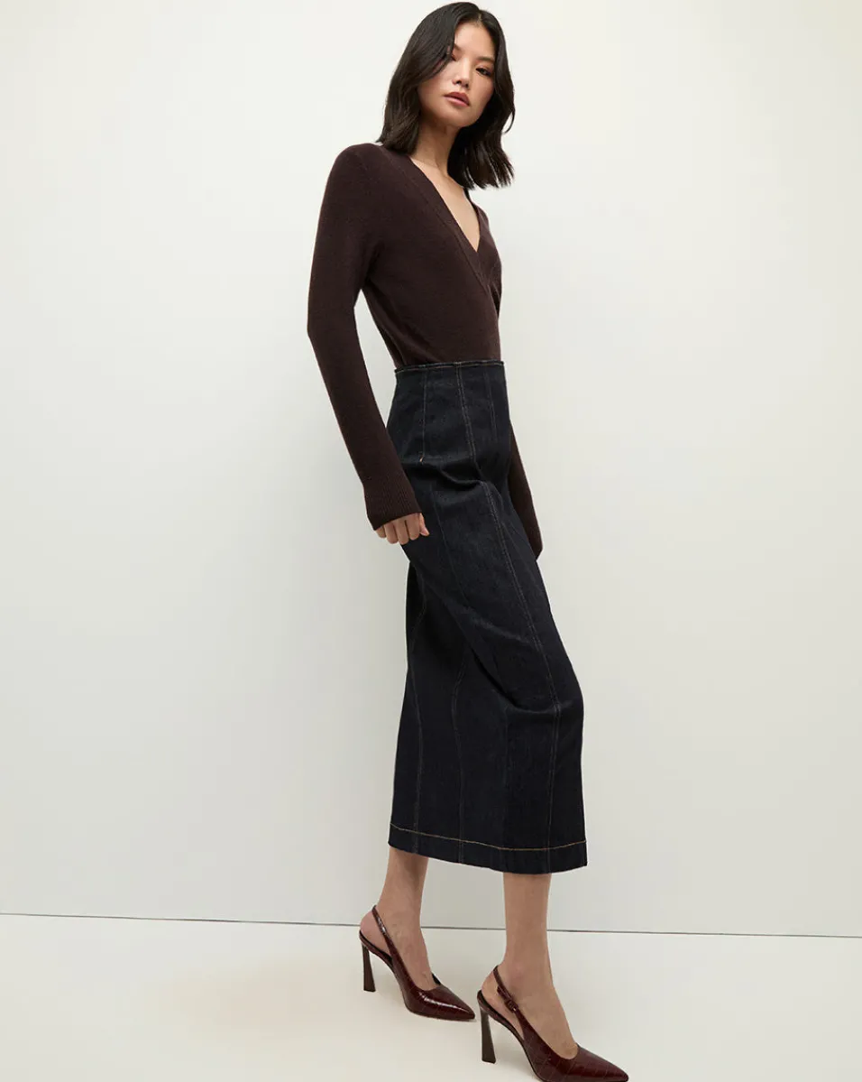 Veronica Beard Sweaters|Tops*Coleta V-Neck Cashmere Sweater in Dark Chocolate DarkChocolate