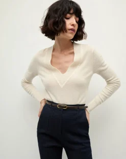 Veronica Beard Sweaters|Tops*Coleta V-Neck Cashmere Sweater in Ivory