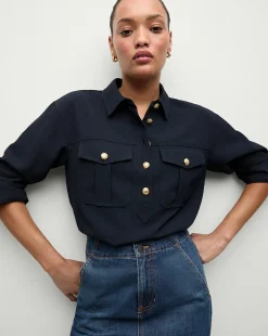 Veronica Beard Tops|Matching Sets*Colvin Top in Navy