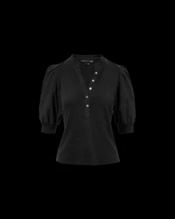 Veronica Beard Tops|Vb Classics*Coralee Puff-Sleeve Tee Black