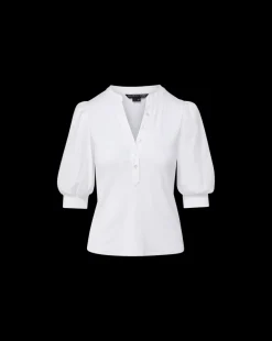Veronica Beard Tops|Vb Classics*Coralee Puff-Sleeve Tee White