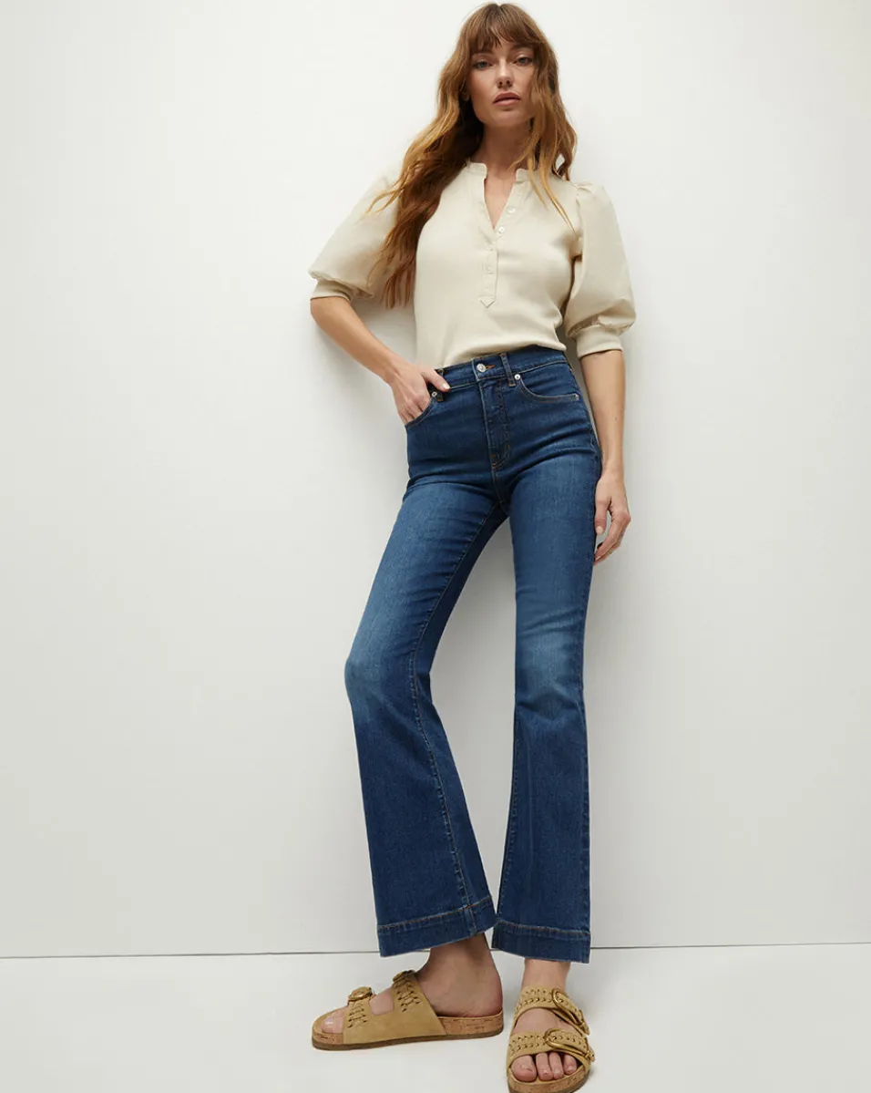 Veronica Beard Tops*Coralee Puff-Sleeve Tee in Limestone