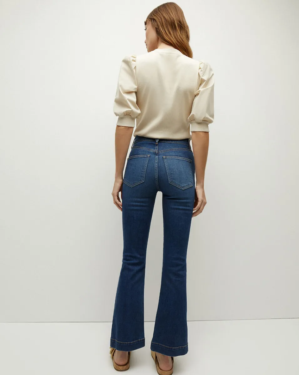 Veronica Beard Tops*Coralee Puff-Sleeve Tee in Limestone
