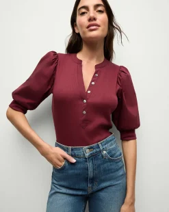 Veronica Beard Tops*Coralee Top in Wine