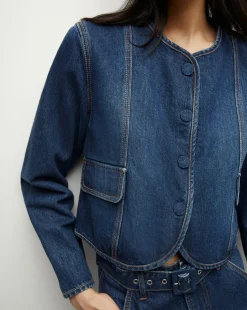 Veronica Beard Jackets & Outerwear*Cordell Denim Jacket in Dusted Oxford DustedOxford