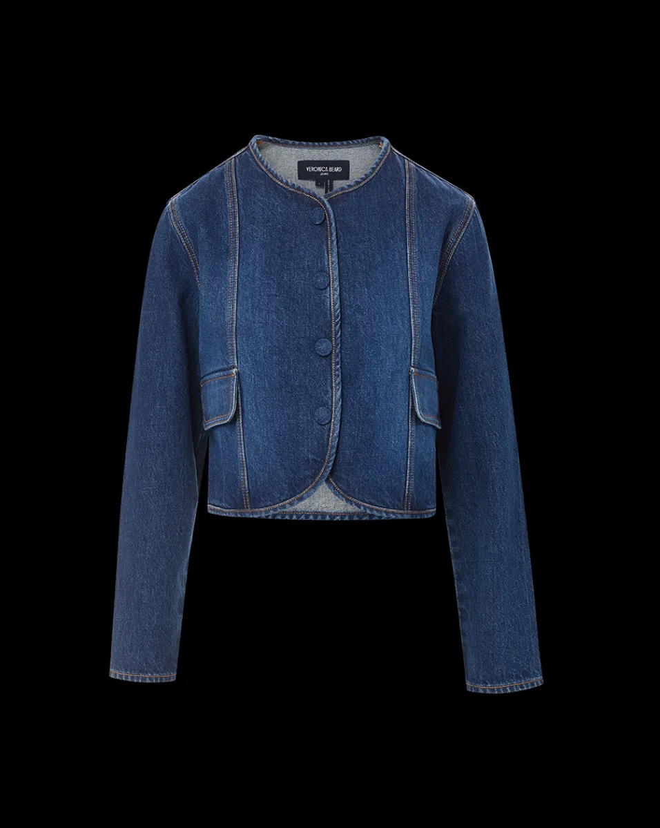 Veronica Beard Jackets & Outerwear*Cordell Denim Jacket in Dusted Oxford DustedOxford
