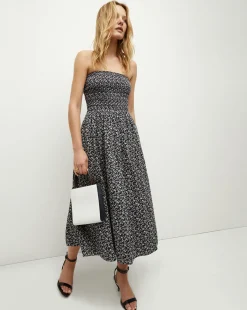 Veronica Beard Dresses*Cornelia Smocked Dress in Navy Multi NavyMulti
