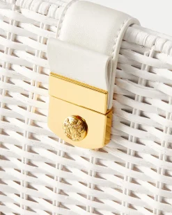 Veronica Beard Crossbody Bags*Crest Lock Basket Clutch in Off-White