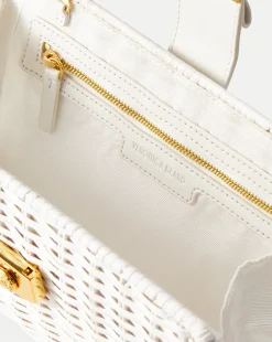 Veronica Beard Crossbody Bags*Crest Lock Basket Clutch in Off-White