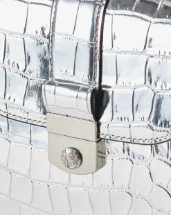 Veronica Beard Crossbody Bags|The Veronicas' Favorites*Crest Lock Croc-Embossed Top Handle Bag in Silver