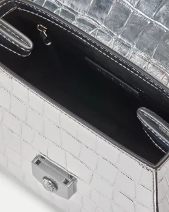 Veronica Beard Crossbody Bags|The Veronicas' Favorites*Crest Lock Croc-Embossed Top Handle Bag in Silver