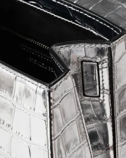 Veronica Beard Crossbody Bags|The Veronicas' Favorites*Crest Lock Croc-Embossed Top Handle Bag in Silver