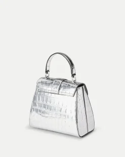 Veronica Beard Crossbody Bags|The Veronicas' Favorites*Crest Lock Croc-Embossed Top Handle Bag in Silver