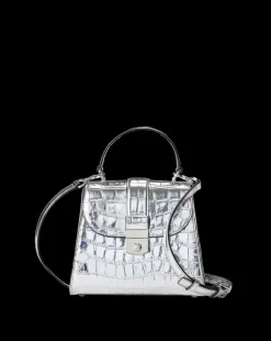Veronica Beard Crossbody Bags|The Veronicas' Favorites*Crest Lock Croc-Embossed Top Handle Bag in Silver