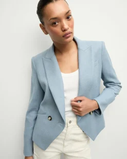 Veronica Beard Jackets & Outerwear|Matching Sets*Cropped Rickie Dickey Jacket in Heather Smoke Blue HeatherSmokeBlue