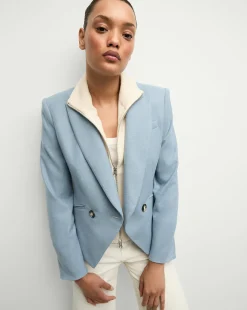 Veronica Beard Jackets & Outerwear|Matching Sets*Cropped Rickie Dickey Jacket in Heather Smoke Blue HeatherSmokeBlue