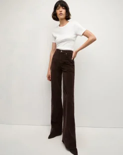 Veronica Beard Jeans|Pants*Crosbie Corduroy Wide-Leg Pant in Dark Chocolate DarkChocolate