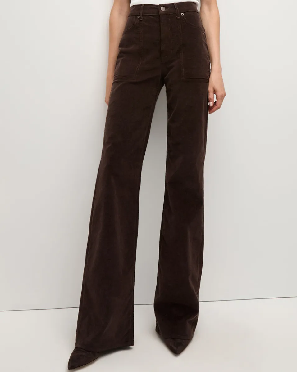 Veronica Beard Jeans|Pants*Crosbie Corduroy Wide-Leg Pant in Dark Chocolate DarkChocolate