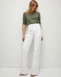 Veronica Beard Jeans|Vb Classics*Crosbie Patch Pockets Slim Wide-Leg Jean in White