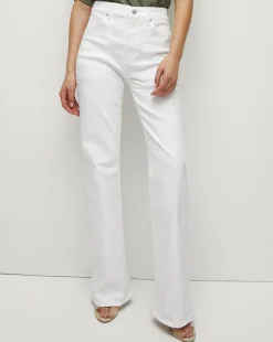Veronica Beard Jeans|Vb Classics*Crosbie Patch Pockets Slim Wide-Leg Jean in White